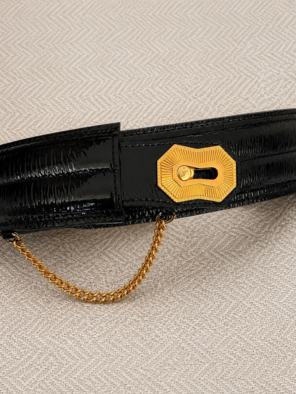 Temperley London Wide Patent Leather Waist Belt – Made in Italy